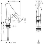 Axor Starck Stojánkový ventil bez odtokovej súpravy chróm 12110000