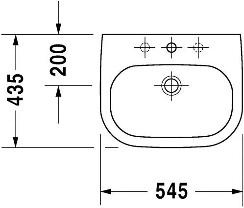 DURAVIT D-Code Vstavané umývadlo 545 x 435, rôzne varianty