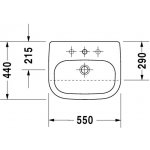DURAVIT D-Code Polozápustné umývadlo 550 x 440, rôzne varianty