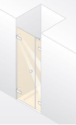 HÜPPE Enjoy pure bezrámový 4-úhelník Křídlové dveře s protisegmentem do niky různé typy