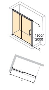 HÜPPE AURA elegance 4-úhelník Posuvné dveře 1-dílné s pevným segmentem různé typy