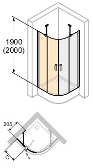 Huppe Design pure Krídlové dvere s pevnými segmentami (1/2 produktu) rôzne typy