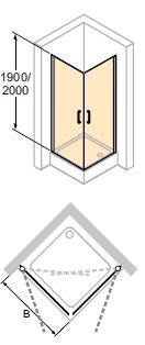 HUPPE Classics 2 4-úhelník Křídlové dveře rohový vstup různé typy