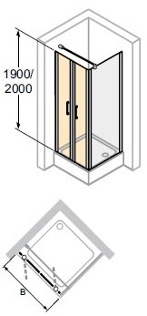 HUPPE Classics 2 4-úhelník Lítací dveře pro boční stěnu různé typy