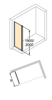 HÜPPE AURA elegance 4-úhelník Boční stěna pro posuvné dveře 1-dílné s pevným segmentem různé typy