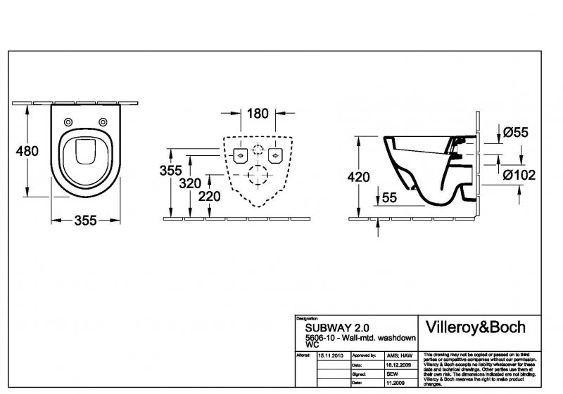 Villeroy & Boch Subway 2.0 klozet kompakt 355x480 mm, keramika, rôzne vyhotovenia