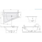 Villeroy & Boch Loop & friends rohová vaňa s hranatým vnútrom akrylát, 1750x1350x440 mm, biela, rôzne prevedenia