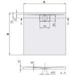 Villeroy & Boch Architectura štvorcová vanička akrylát, 48 mm, rôzne rozmery a prevedenia