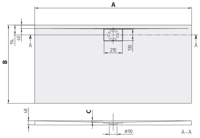 Villeroy & Boch Architectura obdĺžniková vanička akrylát, 48 mm, rôzne rozmery a prevedenia