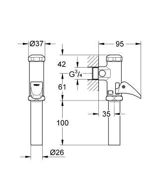 Grohe chrom 37139000 DAL - automatický splachovač pro WC
