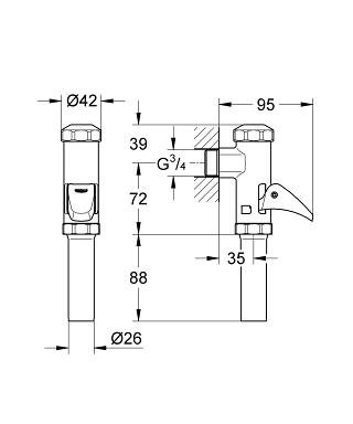 Grohe chrom 37141000 DAL-Plně automatický splachovač pro WC