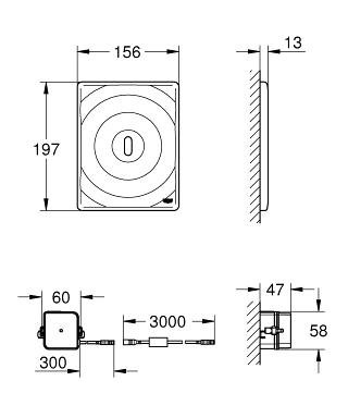 Grohe Tectron Surf chrom 38699001 Infračervená elektronika pro WC nádržky