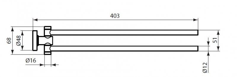 IDEAL Standard Dvojitá tyč na uteráky IOM Chróm A9131AA