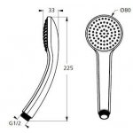 IDEAL Standard Idealrain 1-funkčná ručná sprcha S1 D80 mm Chróm B9400AA