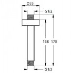 IDEAL Standard Idealrain Pripevnenie k stropu 150 mm Chróm B9446AA