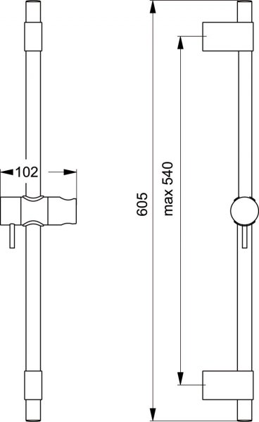 IDEAL Standard IdealRain Pro Sprchová tyč 600 mm Chróm B9848AA