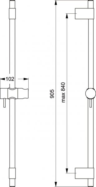 IDEAL Standard IdealRain Pro Sprchová tyč 900 mm Chróm B9849AA