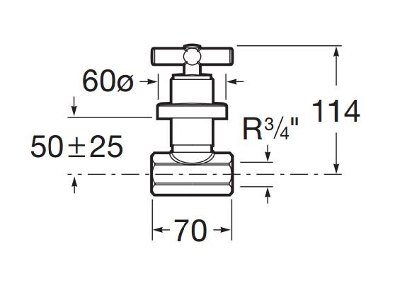 ROCA Loft chrom 75A1943C00 Uzavírací podomítkový ventil 3/4 "(A5A1943C00)