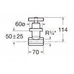 ROCA Loft Uzatvárací podomietkový ventil 3/4” chróm A5A1643C00 (75A1643C00)