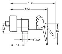 HANSA TWIST Páková sprchová batéria, DN 15 (G1/2) chróm, rôzne varianty