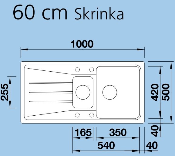 Blanco Drez SONA 6 S – sifón komplet 1000 x 500 mm, rôzne farby