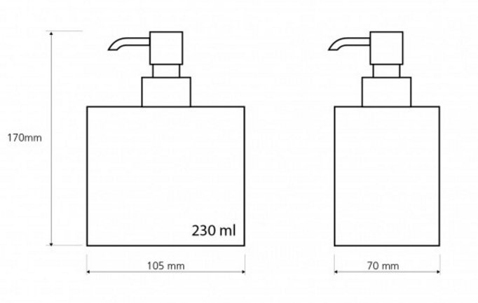 Bemeta PLAZA Dávkovač tekutého mydla na postavenie 105x170x70 mm, 500 ml, chróm 118109042