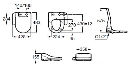ROCA Inspira WC deska bílá, různé tvary