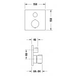 DURAVIT C.1 C1420001 Sprchový termostat podomítkový 150 x 150