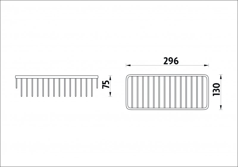Nimco Drôtený program Drôtená polička chróm, 296x130 mm BO 313N-26 (BO313N26)