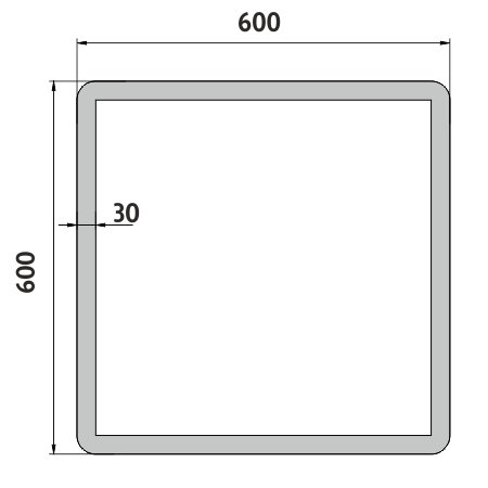 Nimco LED zrkadlo 600x600 rám hliníkový ZP 19066 (ZP19066)