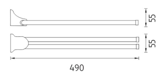 Nimco Monolit Držiak na uteráky otočný 490x55x55 mm MO 4096-26 (MO4096-26)