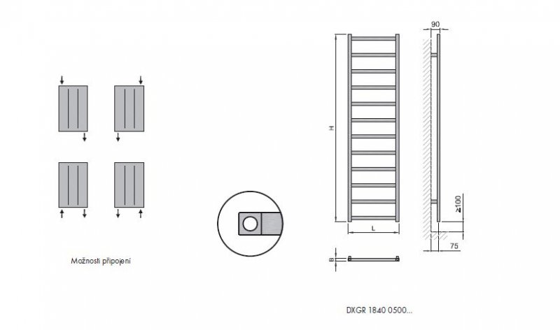 ISAN Gradda Inox Nerezový designový radiátor kartáčovaná nerez