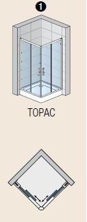 SanSwiss TOP line TOPAC Rohový vstup s dvojdielnymi posuvnými dverami - rovnostranné prevedenie (komplet) rôzne rozmery a prevedenia