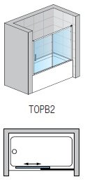 SanSwiss TOP line TOPB2 Vanové posuvné dveře s pevnou stěnou v rovině různé rozměry a provedení