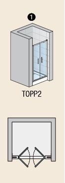 SanSwiss TOP line TOPP2 Dvoukřídlé dveře různé rozměry a provedení