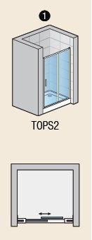 SanSwiss TOP line TOPS2 Jednodielne posuvné dvere s pevnou stenou v rovine rôzne rozmery a prevedenia