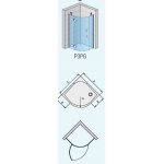 SanSwiss PUR P3P Čtvrtkruh s jednokřídlými dveřmi s vyrovnávacími profily chrom čiré sklo