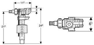 Geberit Napúšťací ventil Typ 380 , 3/8", pre nadomietkové nádržky 240.700.00.1