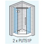 SanSwiss PUR PUT51P Boční stěna pro pětiúhelník s vyrovnávacím profilem různá provedení, chrom