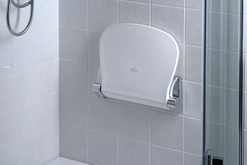 Sapho SOUND Kúpeľňové sedátko 38,5x35,4cm, sklopné, biela/chróm - pololesk 2282