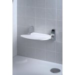Sapho SOUND Kúpeľňové sedátko 38,5x35,4cm, sklopné, biela/chróm - pololesk 2282