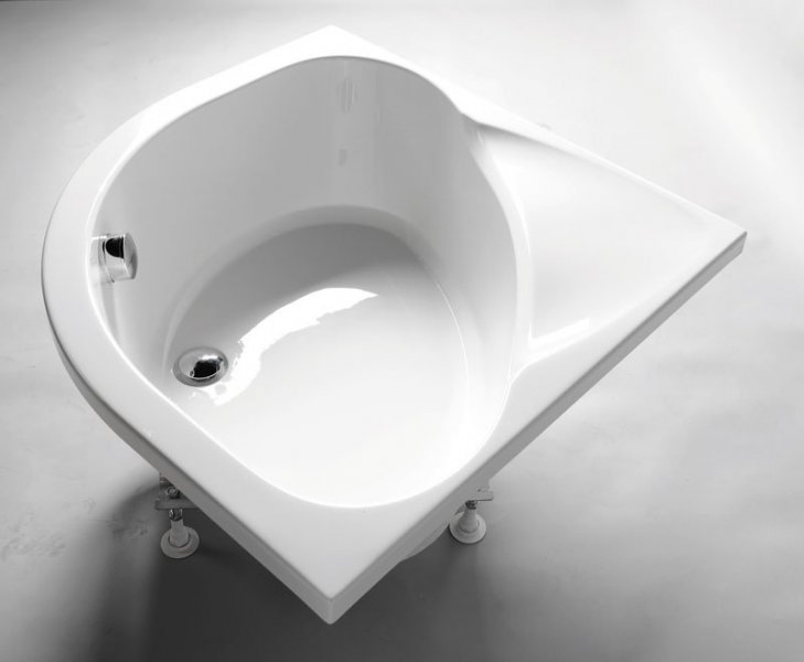 Sapho SELMA sprchová vanička štvrťkruhová 90x90x30cm, R55, hlboká, biela s podstavcom 28611