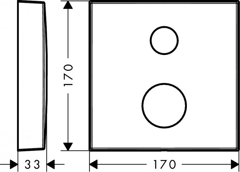 Axor Predlžovacia rozeta SQUARE, dva otvory, 0-1-2 chróm 14969000