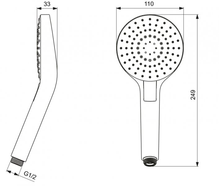 IDEAL Standard Idealrain EVO CIRCLE 3-funkčná guľatá ručná sprcha Chróm B2231AA