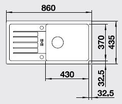 Blanco SET 13 Drez FAVUM XL 6 S drez + batéria MIDA Silgranit – Look 860 x 435 mm, rôzne farby, batéria: Silgranit