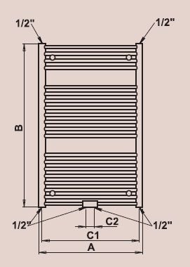 PMH Danby Oblý kúpeľňový radiátor rôzne prevedenia