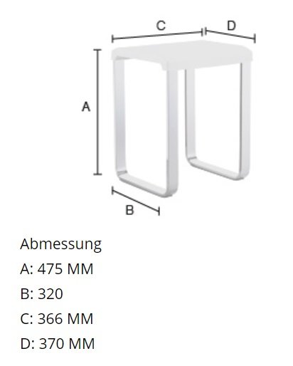 Smedbo Outline Sprchová stolička 480 mm, hliník / biele sedátko FK406