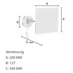 Smedbo Outline Kozmetické zrkadlo LED-technológia 200 x 200 mm, leštený chróm FK483EP
