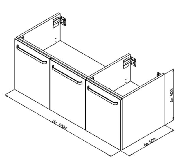 Kronzi PRO Univerzálna troj-dverová skrinka pod umývadlo rôzne rozmery