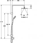 HANSA VIVA Sprchový systém sprchová tyč vedúca vodu, DN 15 (G 1 / 2) chróm 44180200